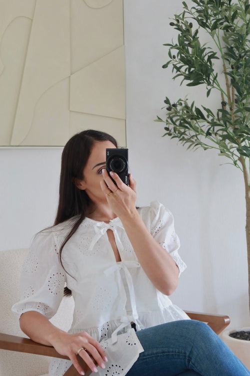 Blouse broderie anglaise blanche