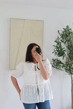 Blouse broderie anglaise blanche