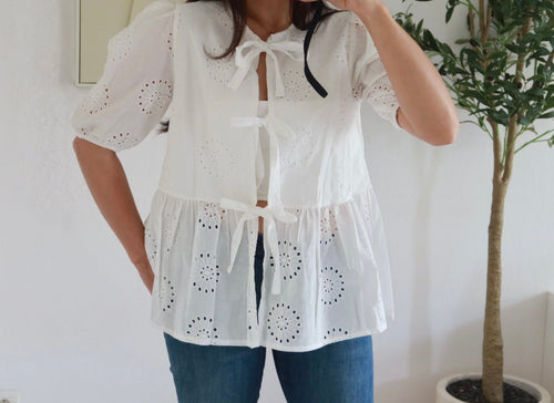Blouse broderie anglaise blanche