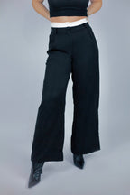 Pantalon effet sous vêtement - Noir