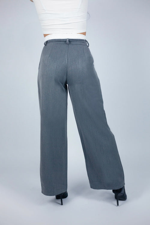 Pantalon effet sous vêtement - Gris